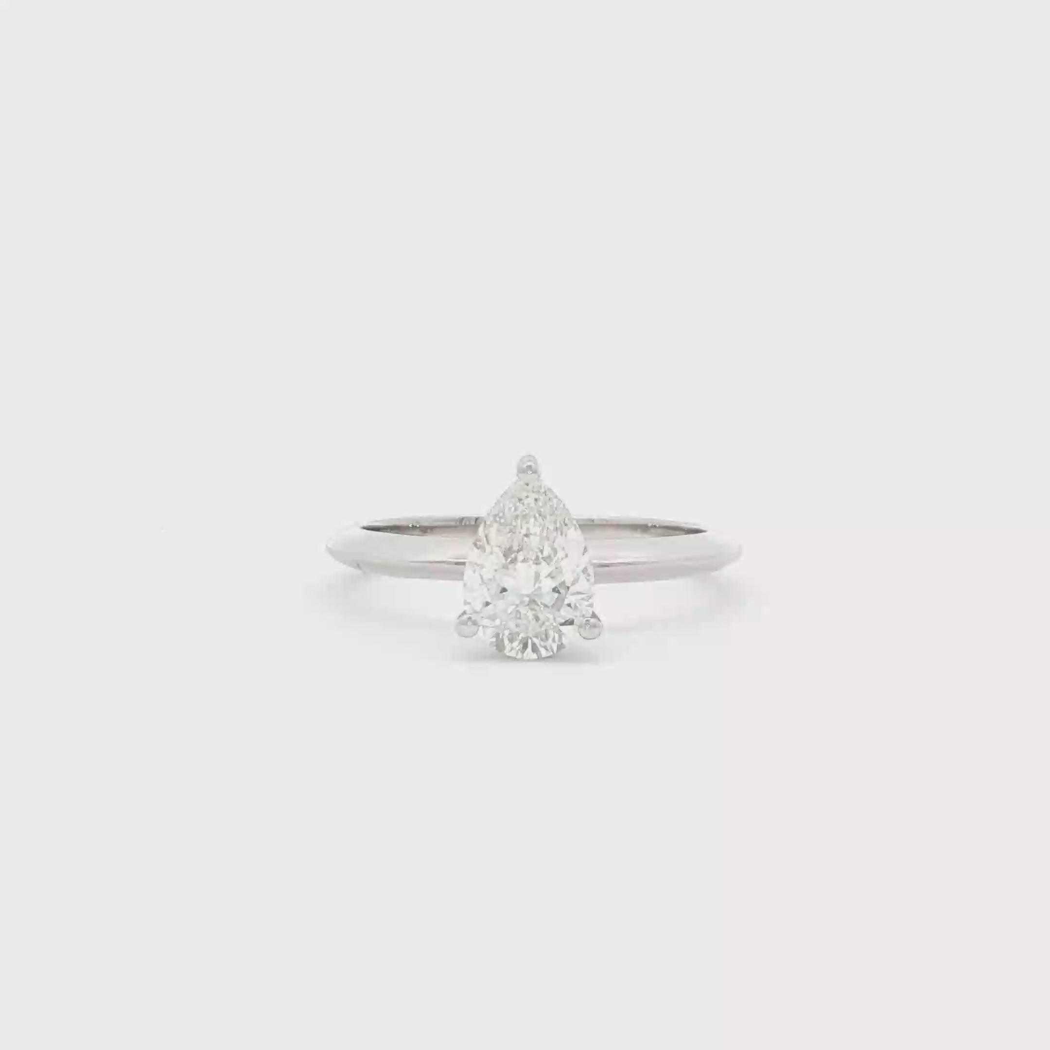 1ct Pear Simple  Engagement Ring
