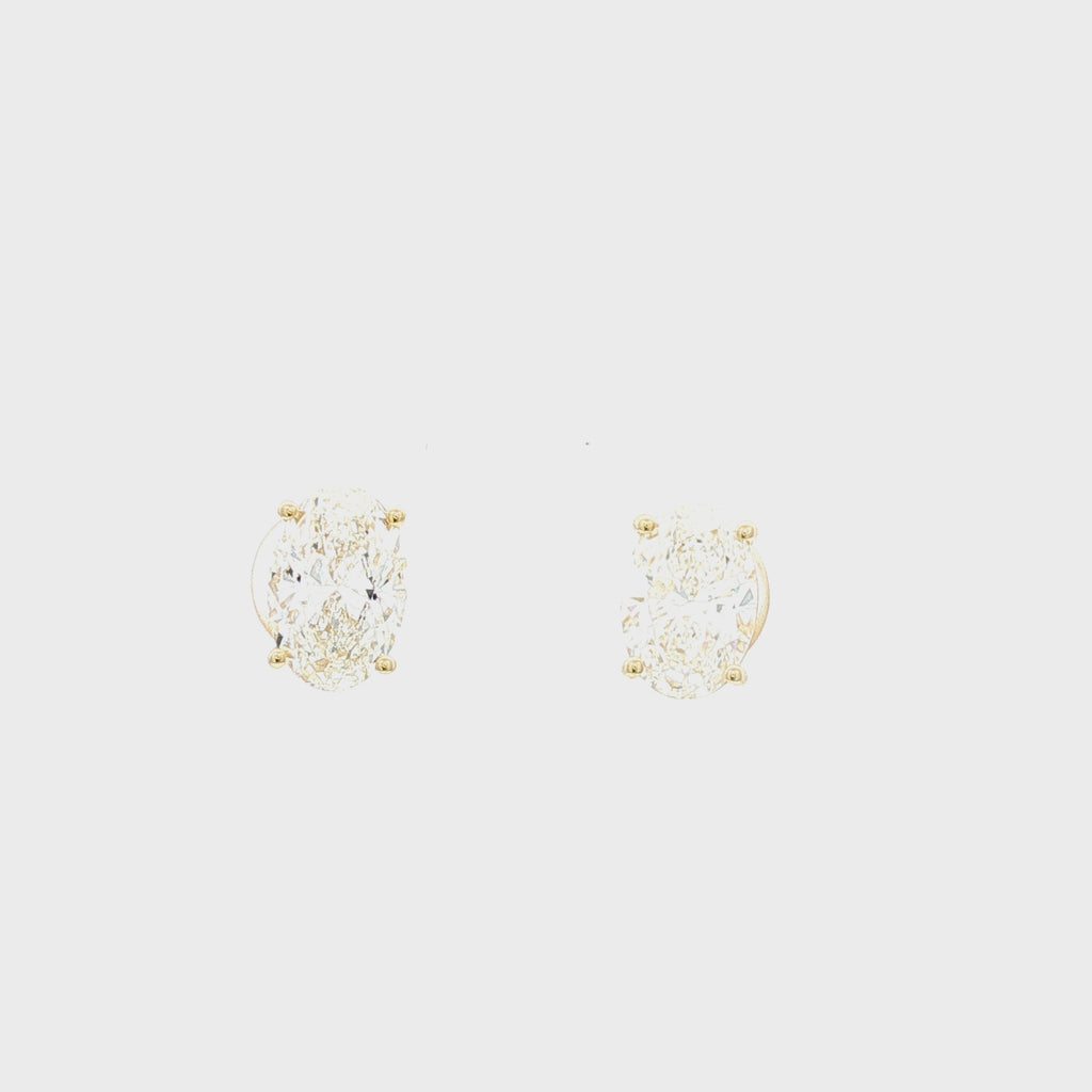 1.5ct Oval Yellow Gold Studs