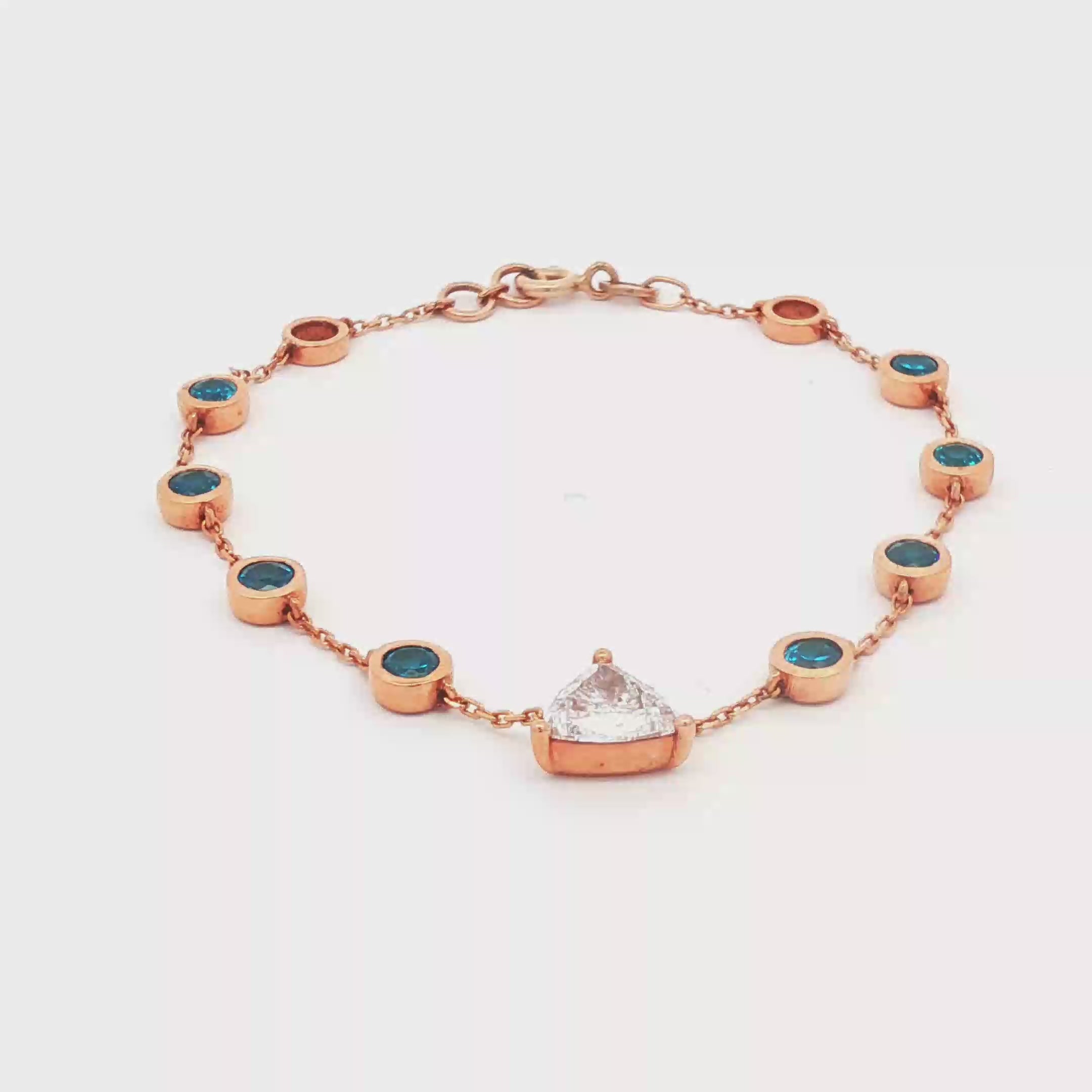 Trillion Bracelet with Bezel Diamonds