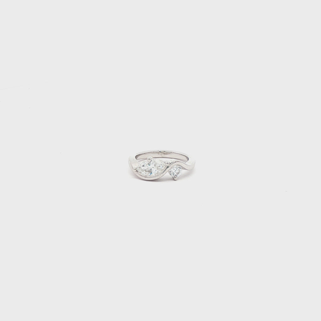 Marquise X Round Pinky Finger Ring