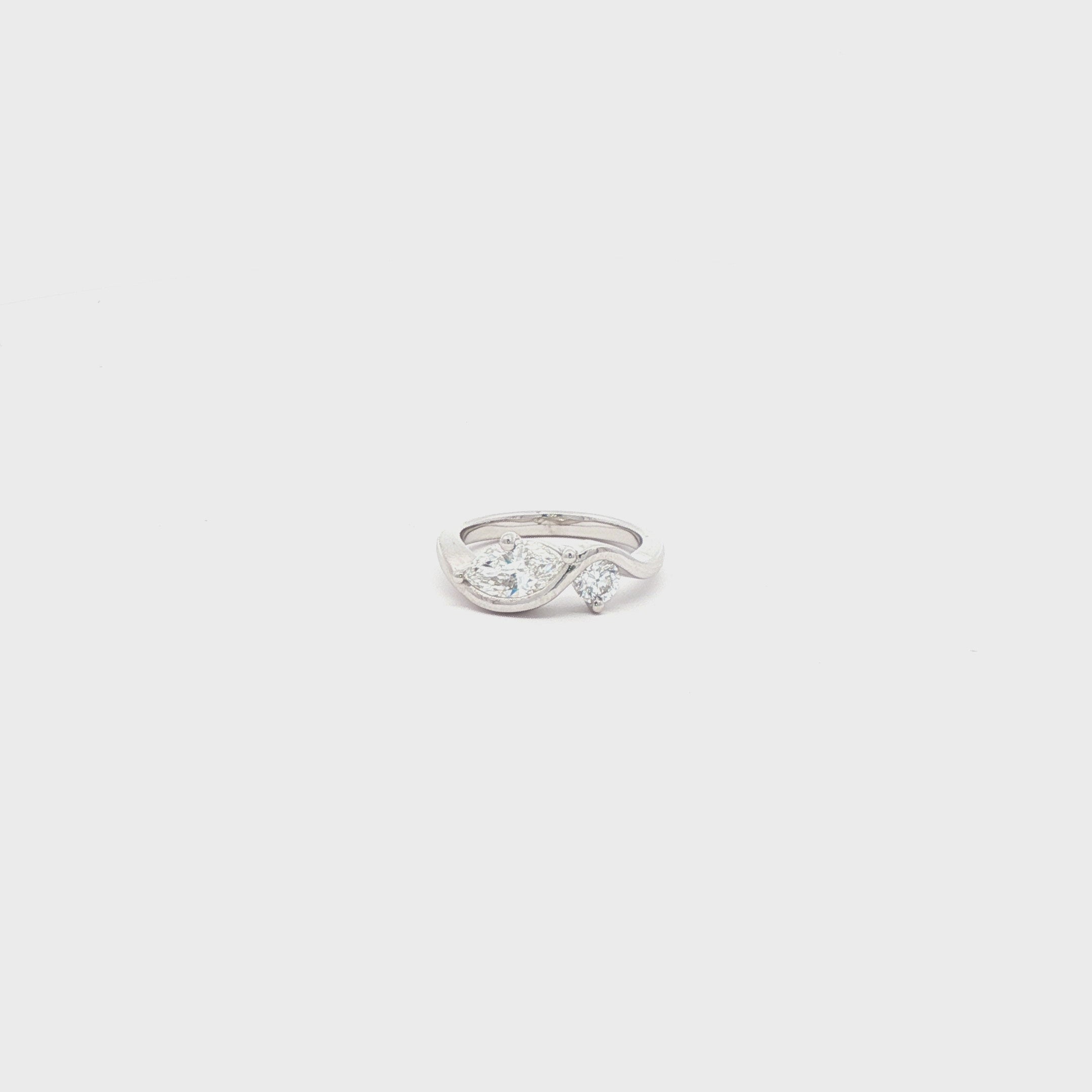 Marquise X Round Pinky Finger Ring
