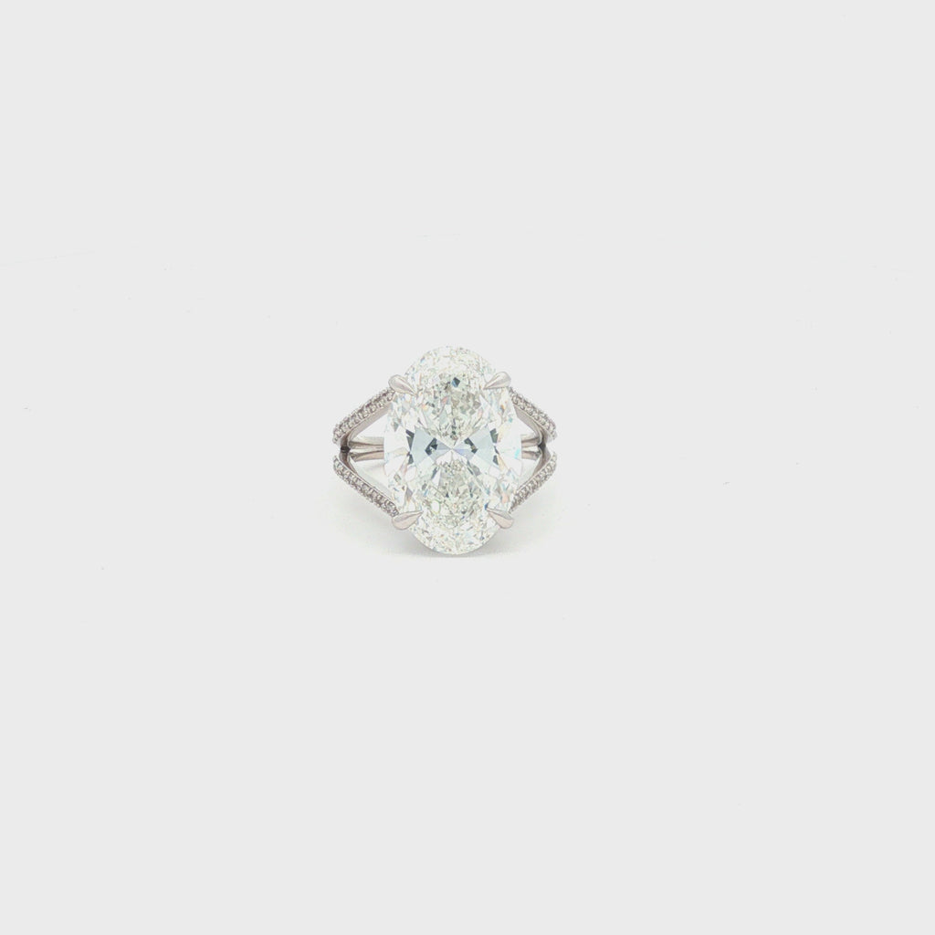 10ct Oval Diamond Split Shank Ring