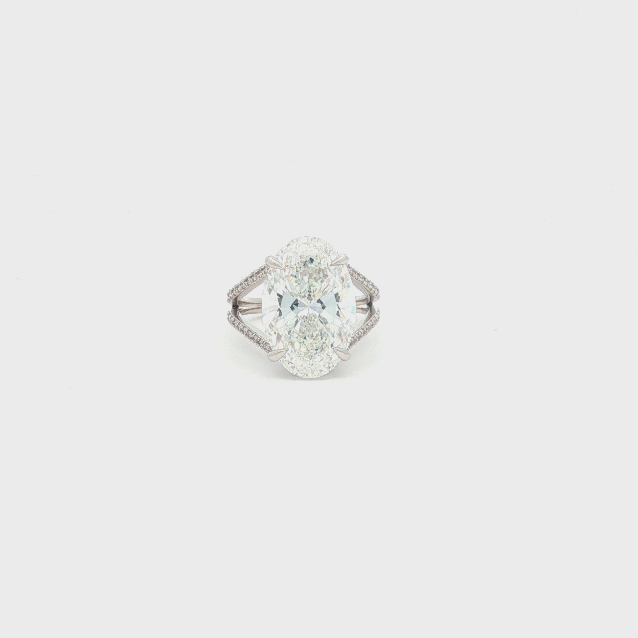 10ct Oval Diamond Split Shank Ring