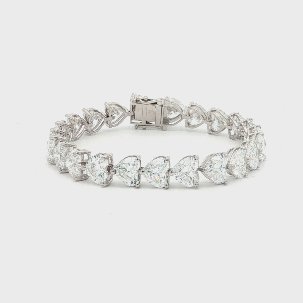 Heart-Shaped Diamond Tennis Bracelet