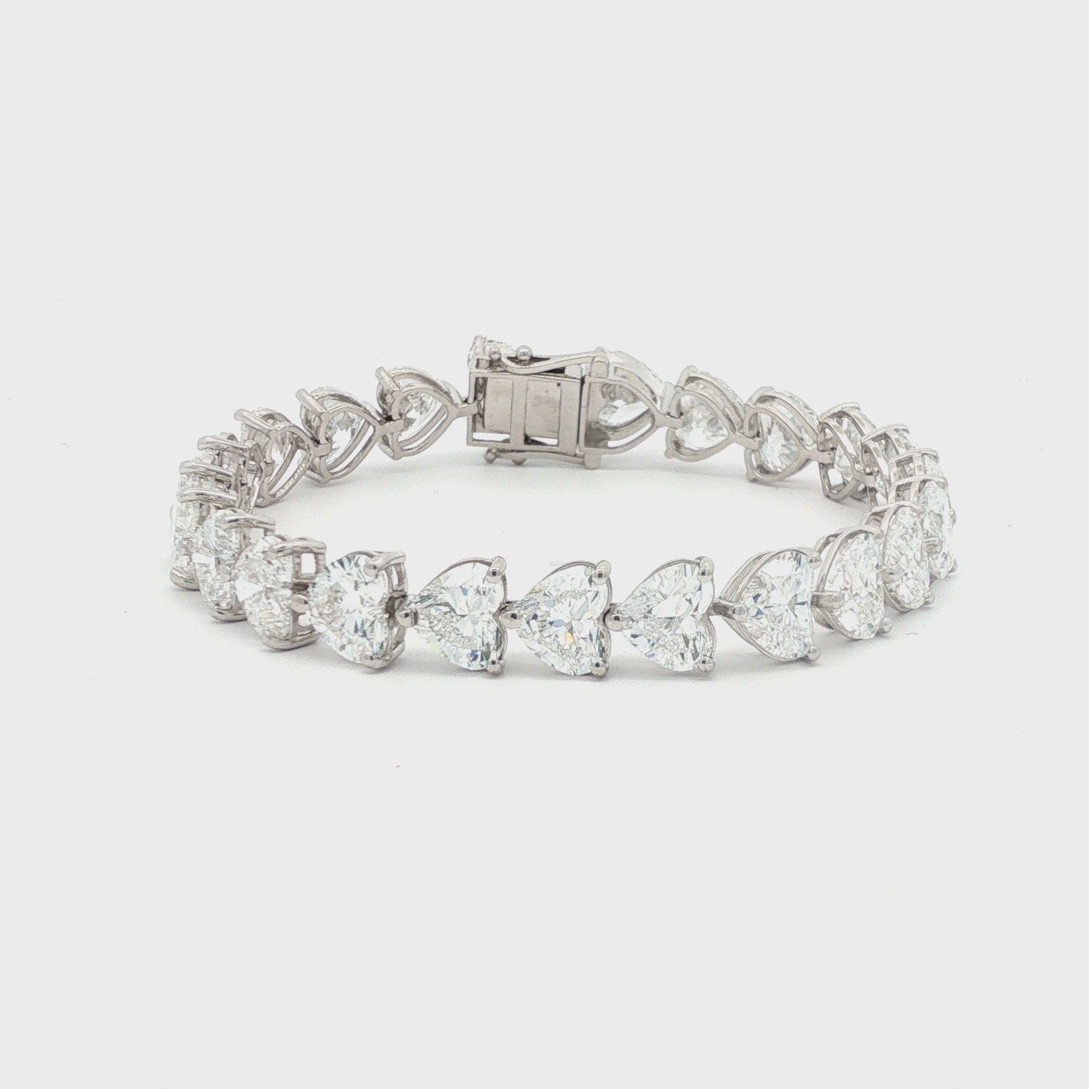 Heart-Shaped Diamond Tennis Bracelet