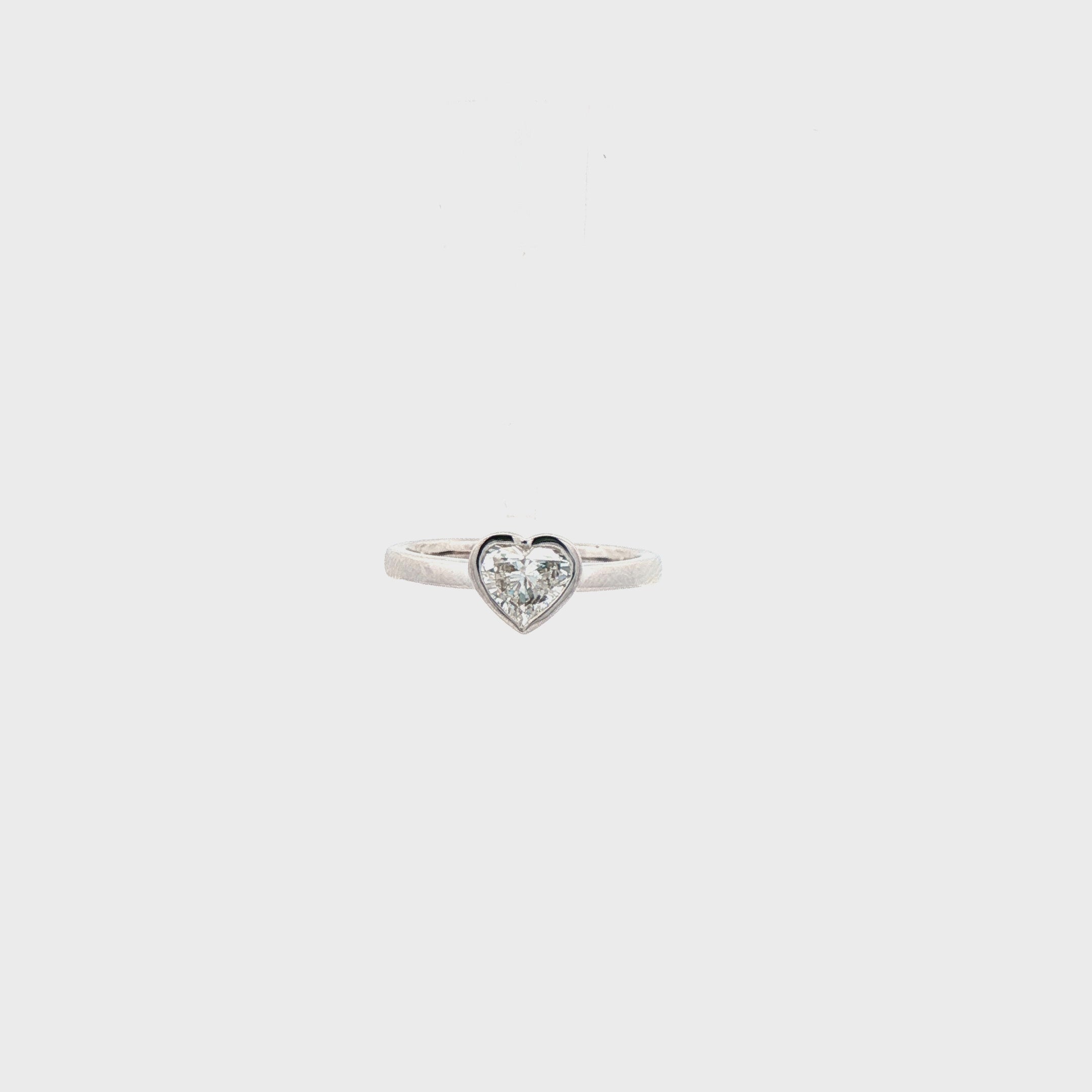Heart Shaped Pinky Ring Brilliant Cut Diamond