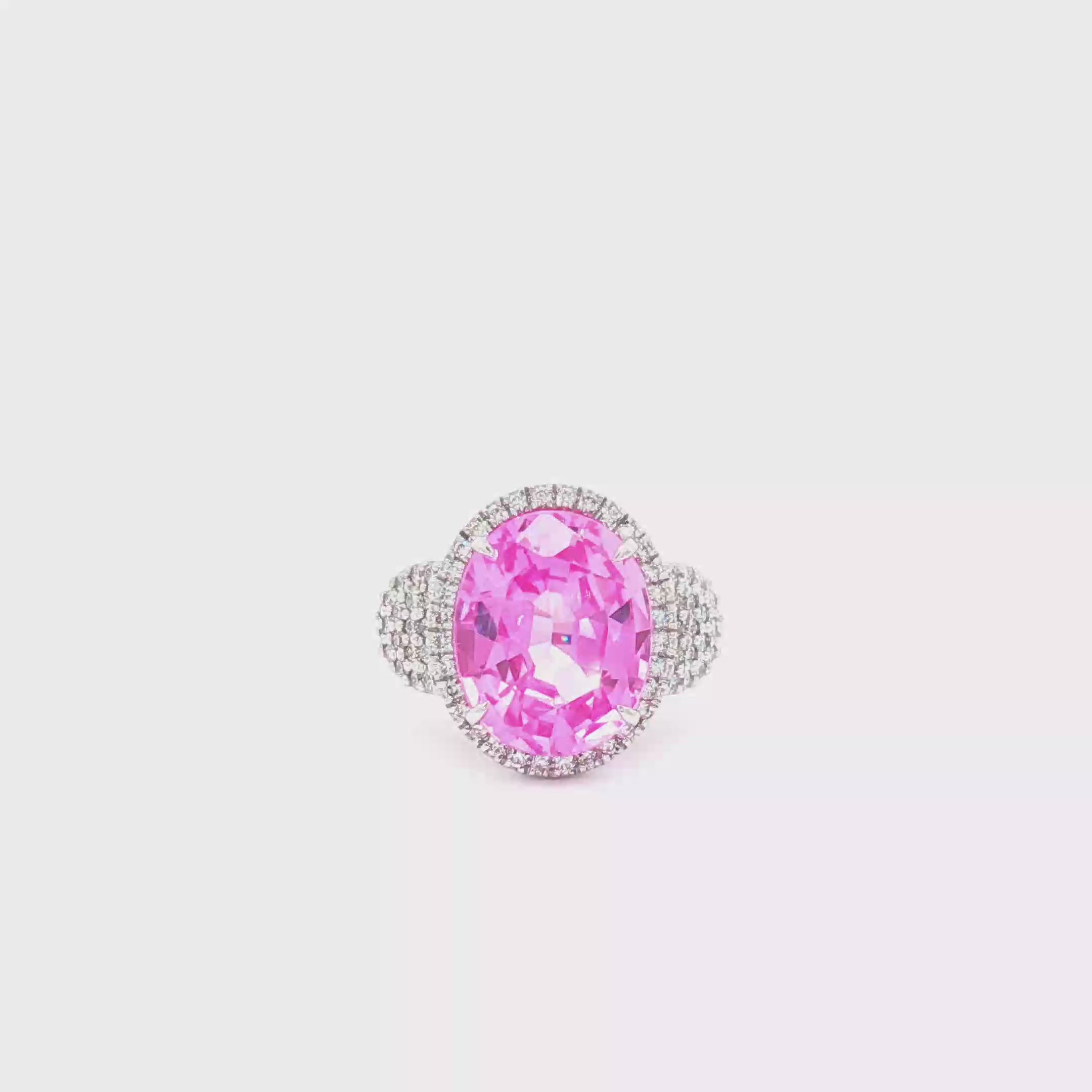 10.33ct Pink Oval Halo Ring