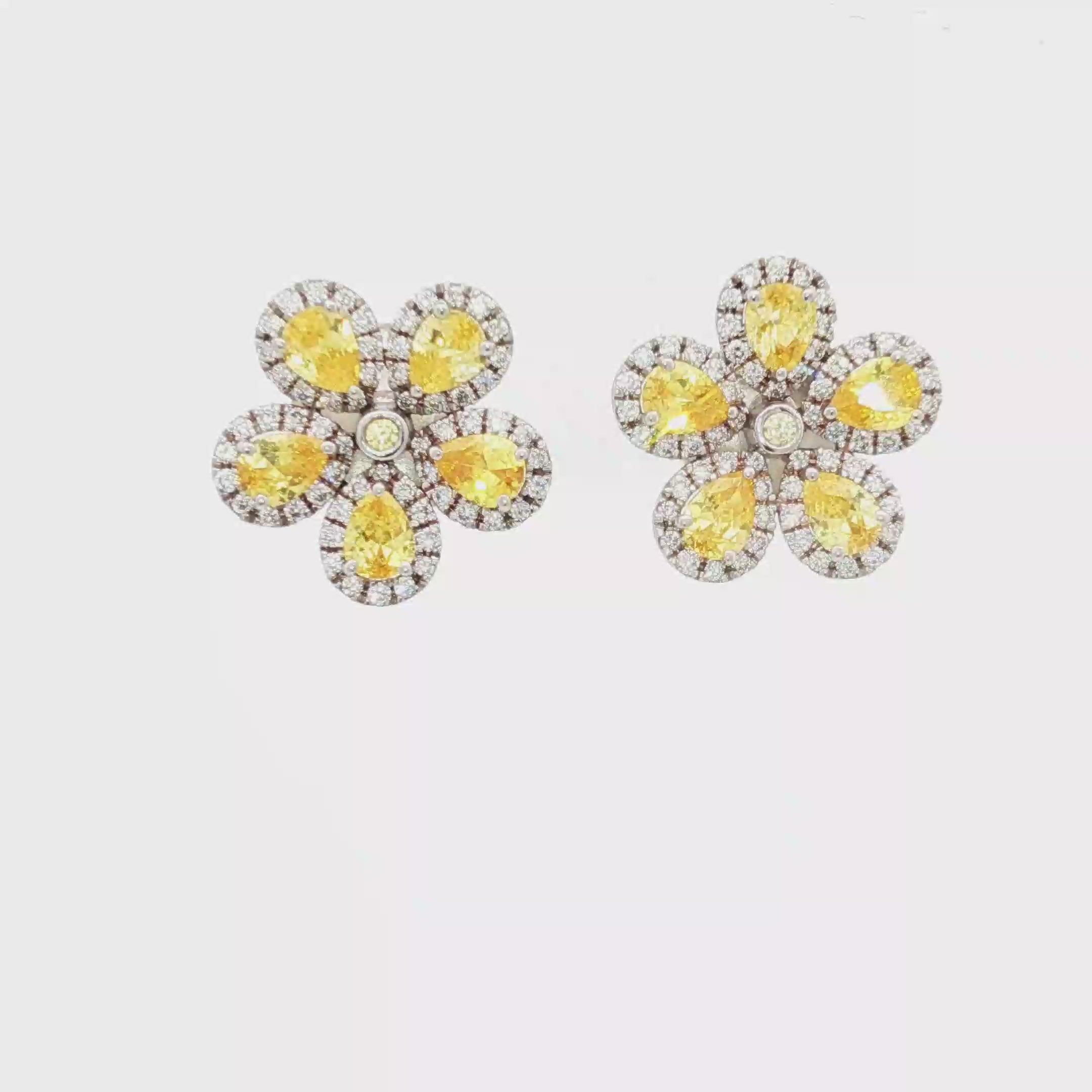 Yellow Flower Studs