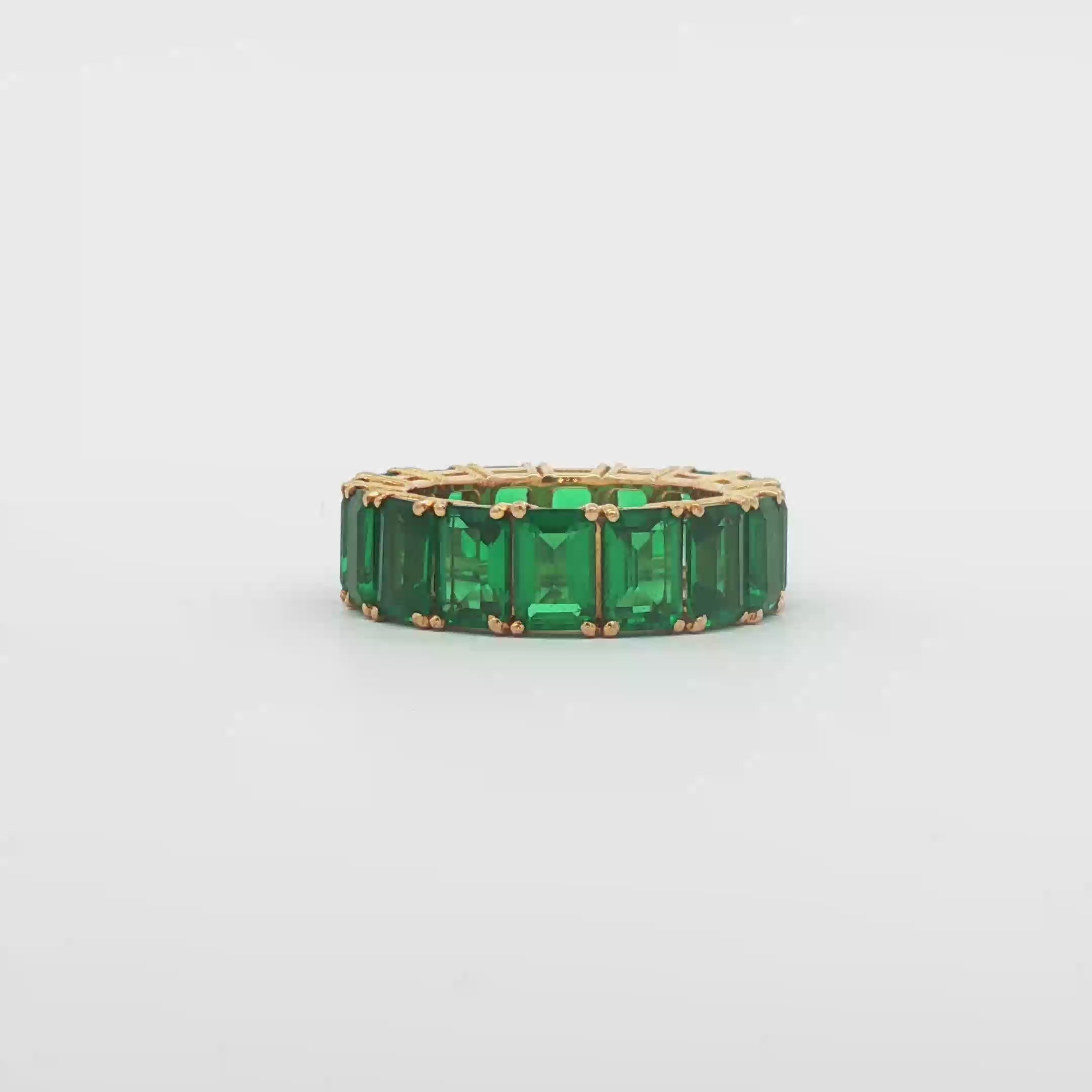 Green Emerald Eternity Band