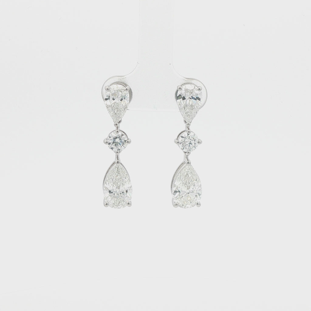 Pear X Round Drop Earrings