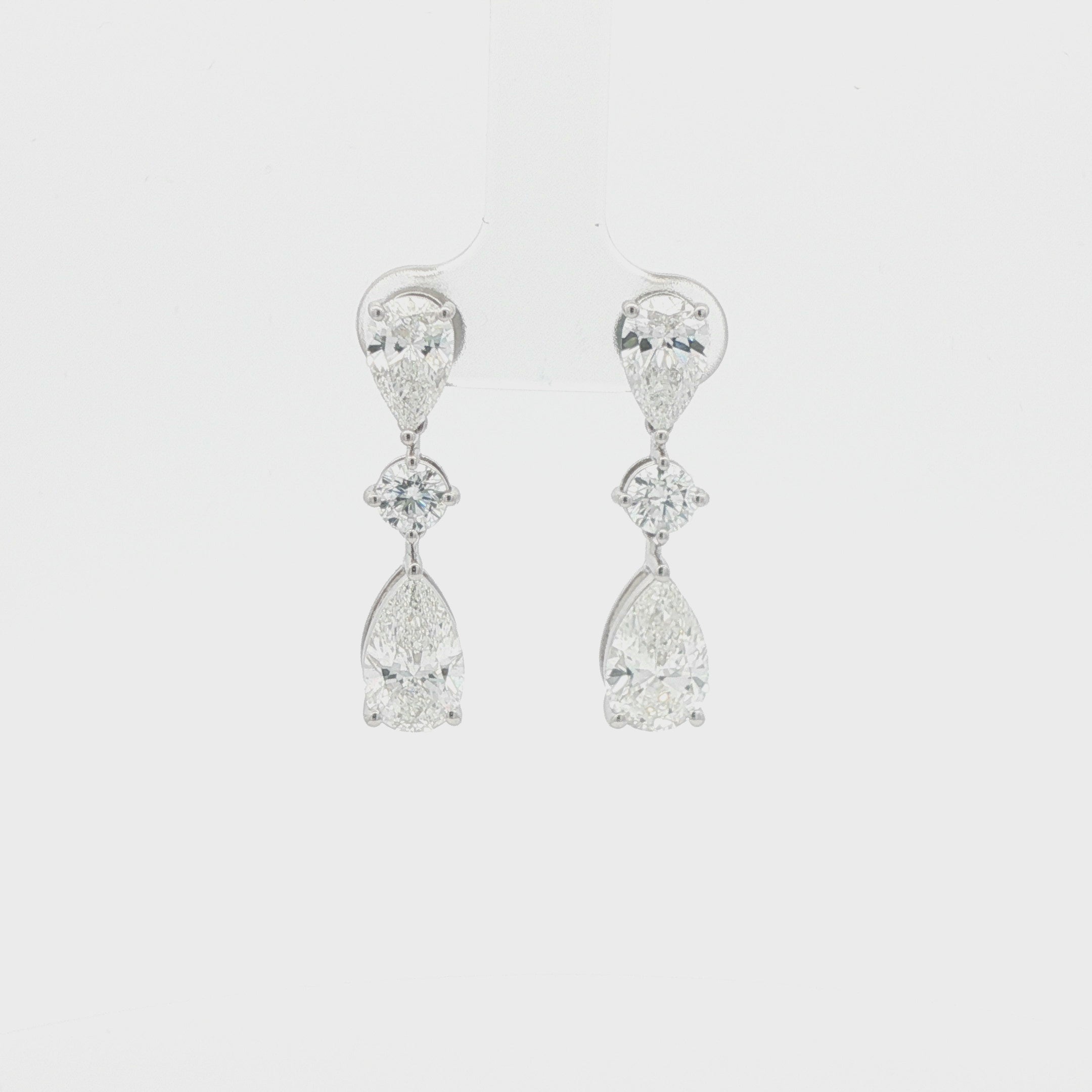 Pear X Round Drop Earrings
