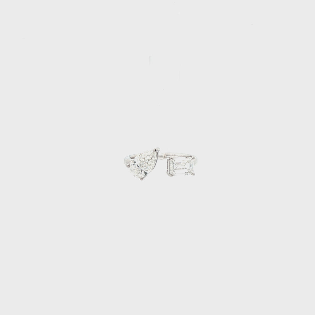 Toi et Moi Ring (Pear x Emerald)