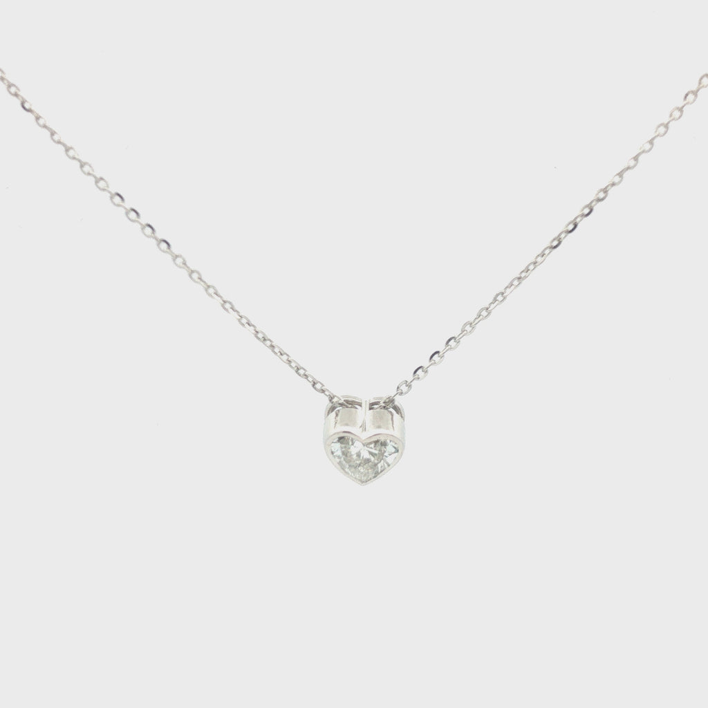 1ct Heart-Shaped Diamond Solitaire Necklace