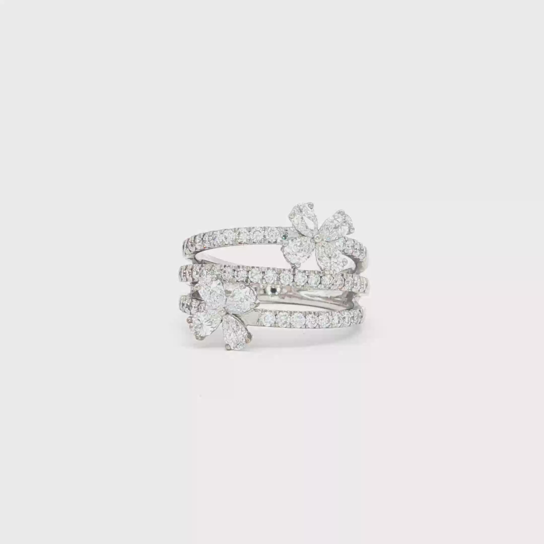Flower x 3 Bands Ring