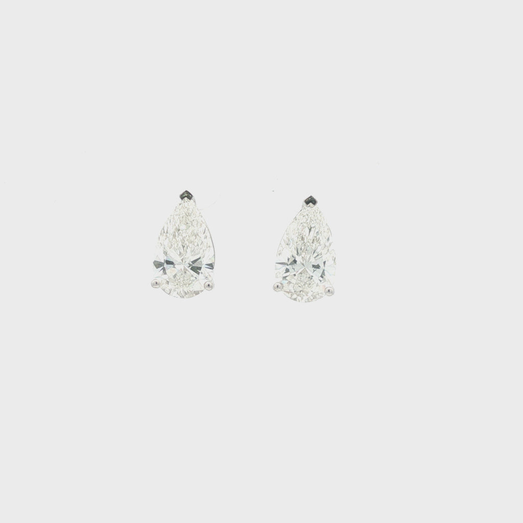4ct Pear-Cut Diamond Stud Earrings