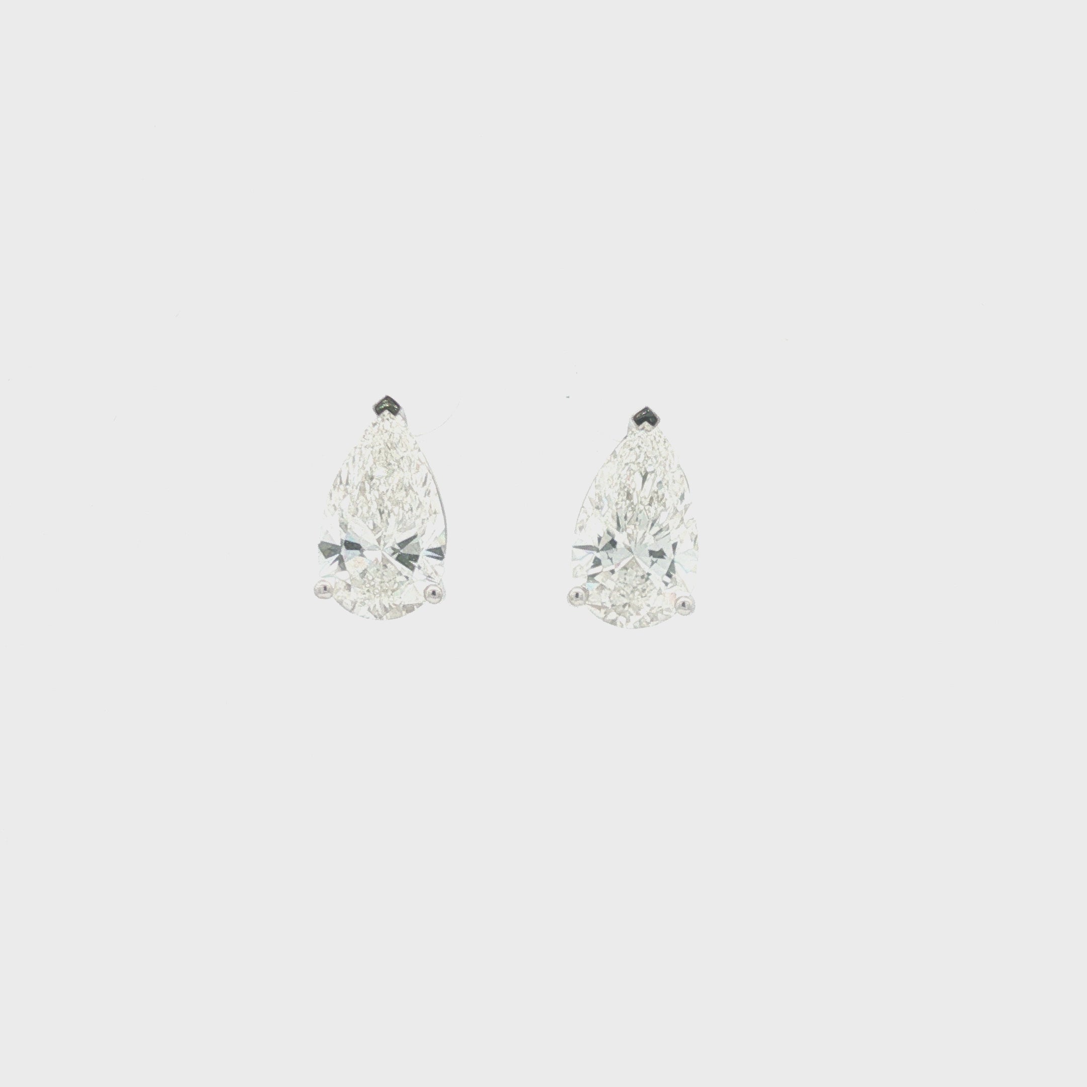 4ct Pear-Cut Diamond Stud Earrings