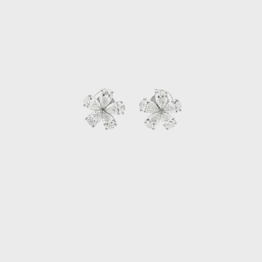 Flower Pear Studs