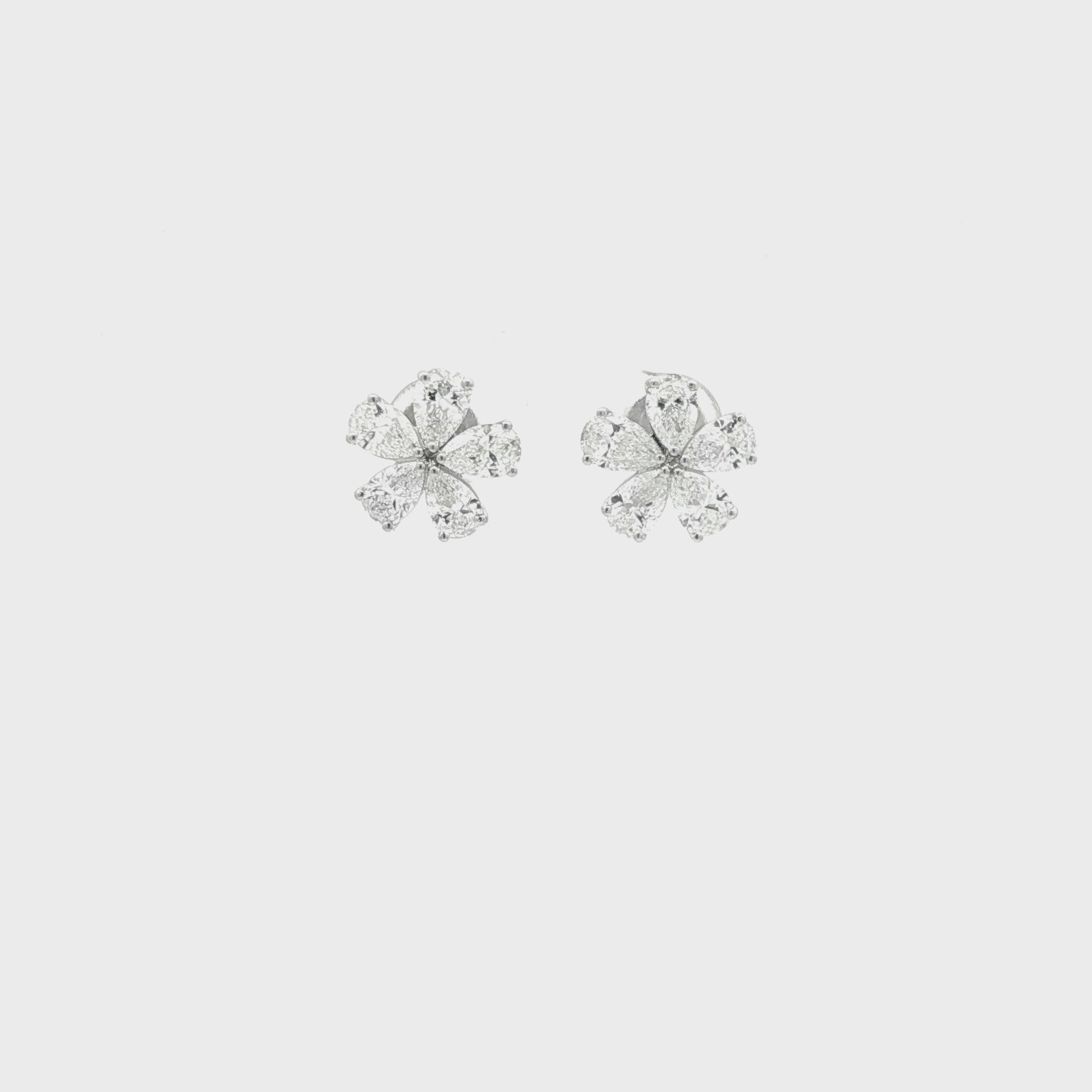Flower Pear Studs