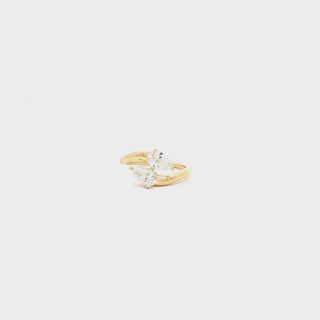 Pear Sides Pinky Finger Ring