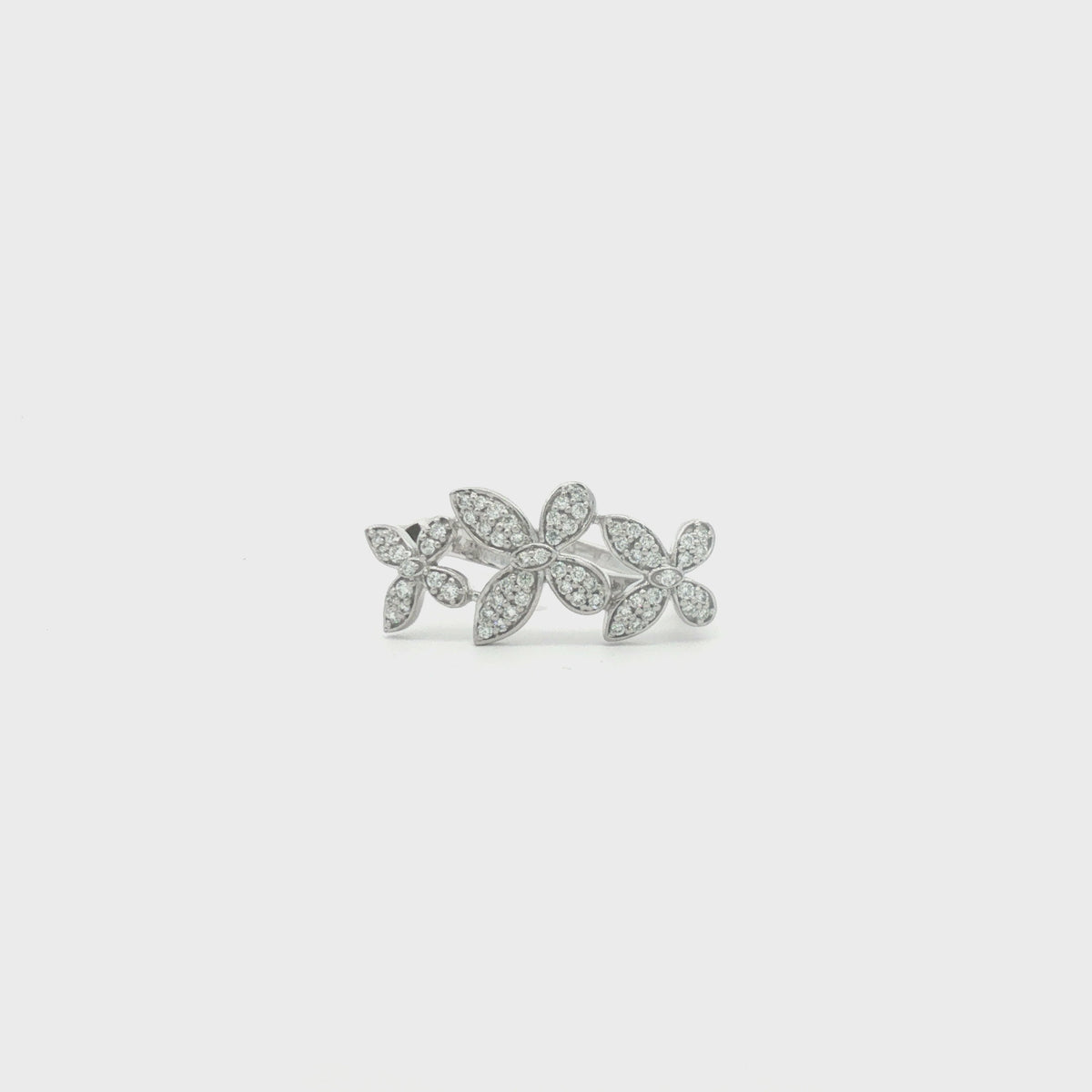 Diamond Floral Motif Cocktail Ring