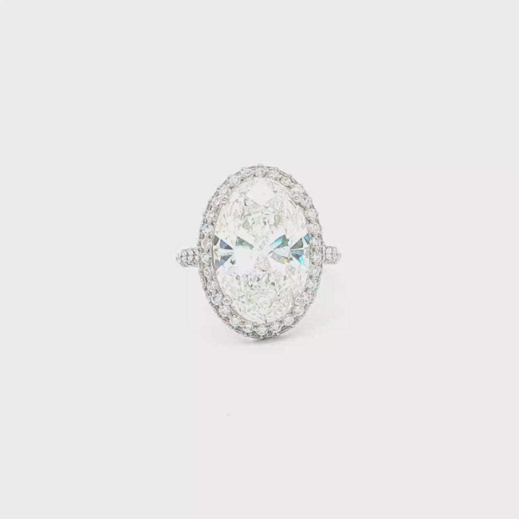 7ct Oval Halo Engagement Ring
