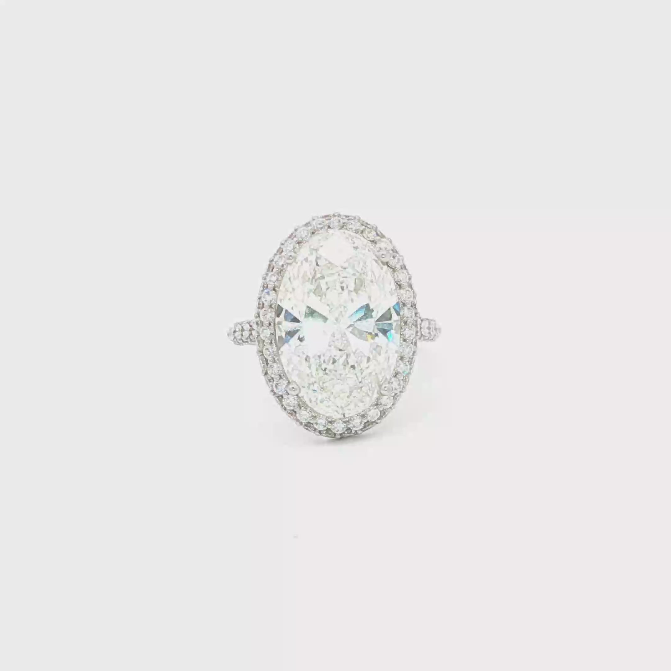 7ct Oval Halo Engagement Ring