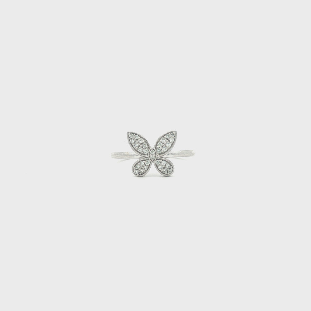 Diamond Butterfly Motif Ring