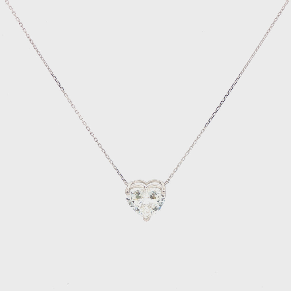 4ct Heart Shaped Brilliant Cut Diamond Pendant