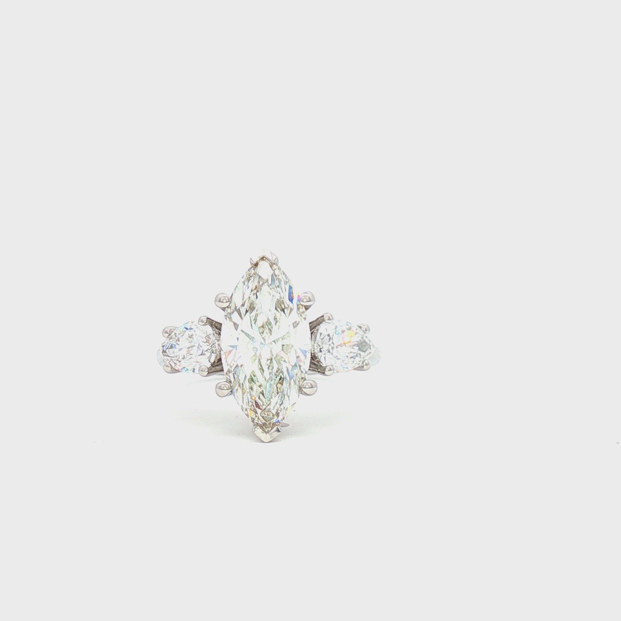 3ct Marquise Ring with Pear Side Stones