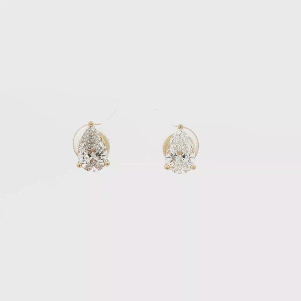 1ct Pear Studs