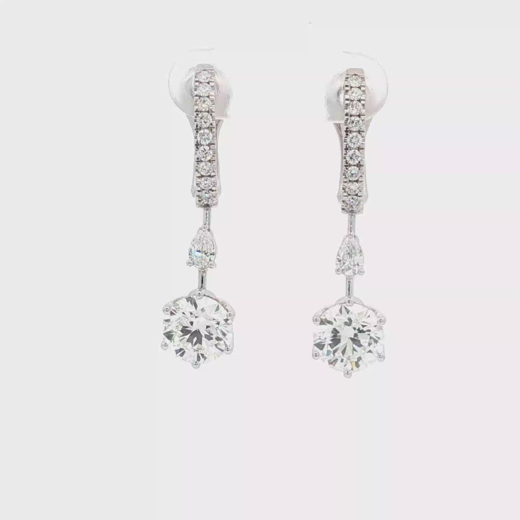 2ct Round Drop  Dangling Earrings