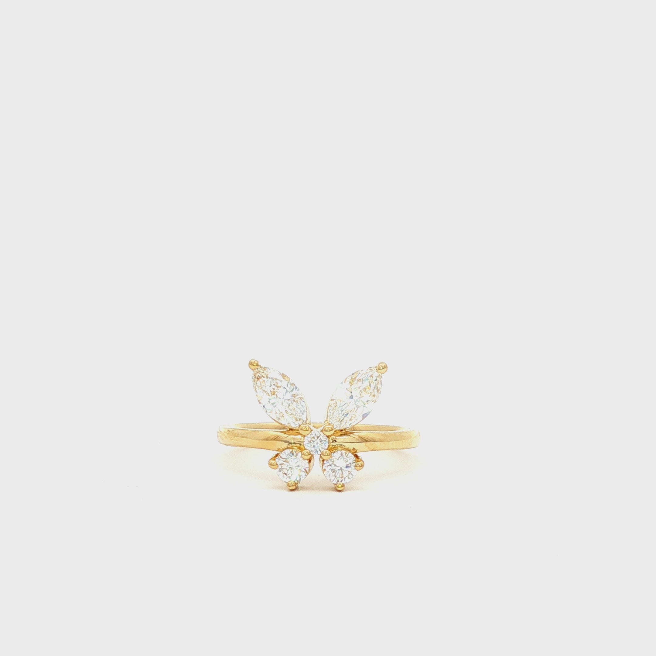 Yellow Gold Butterfly Pinky Ring