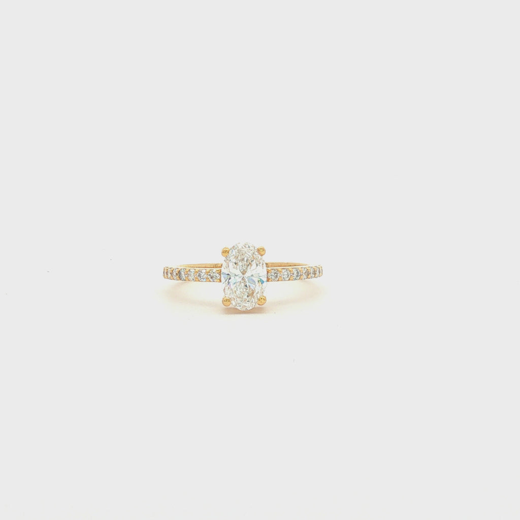 Oval Diamond Pavé Engagement Ring