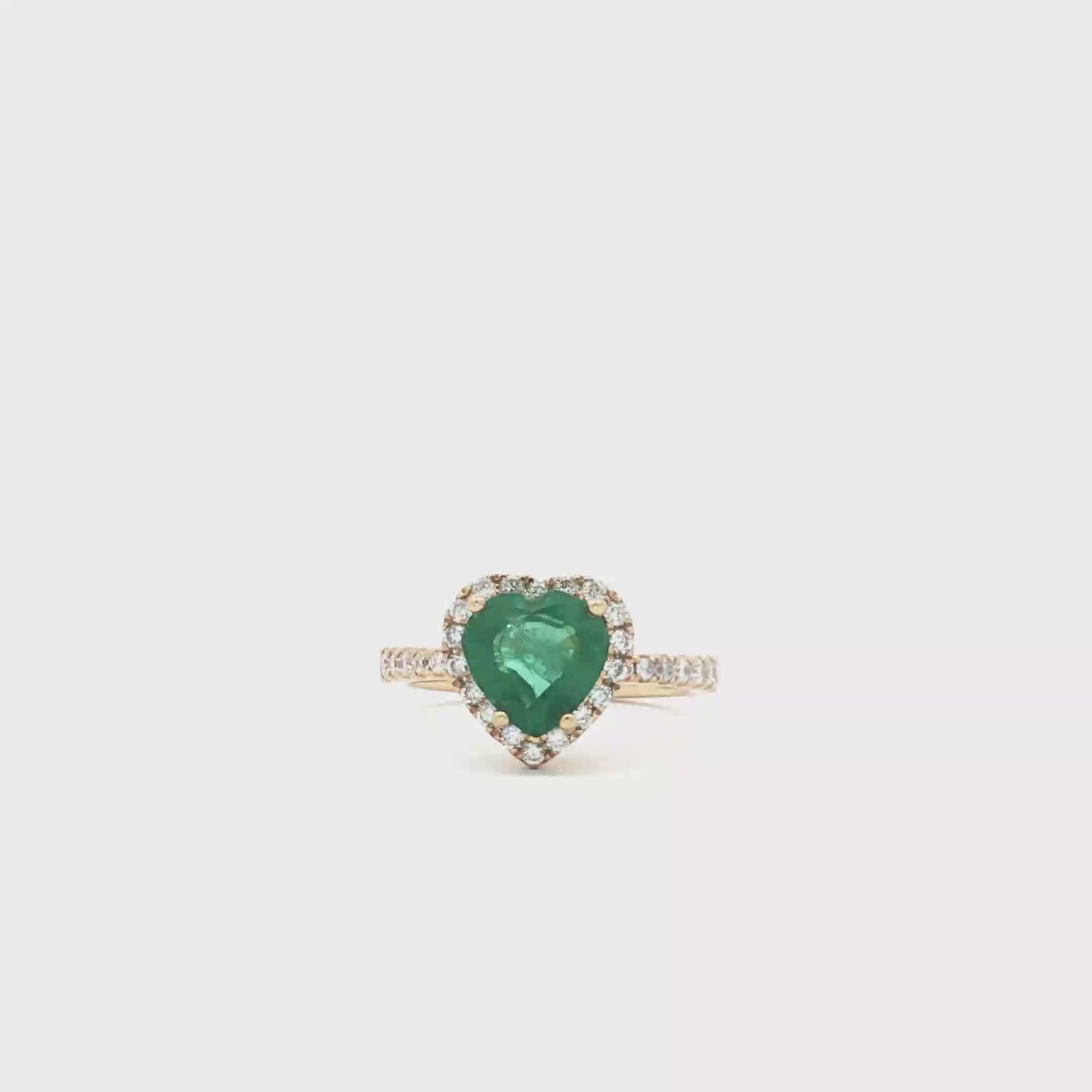 2ct Emerald Heart Shape Ring