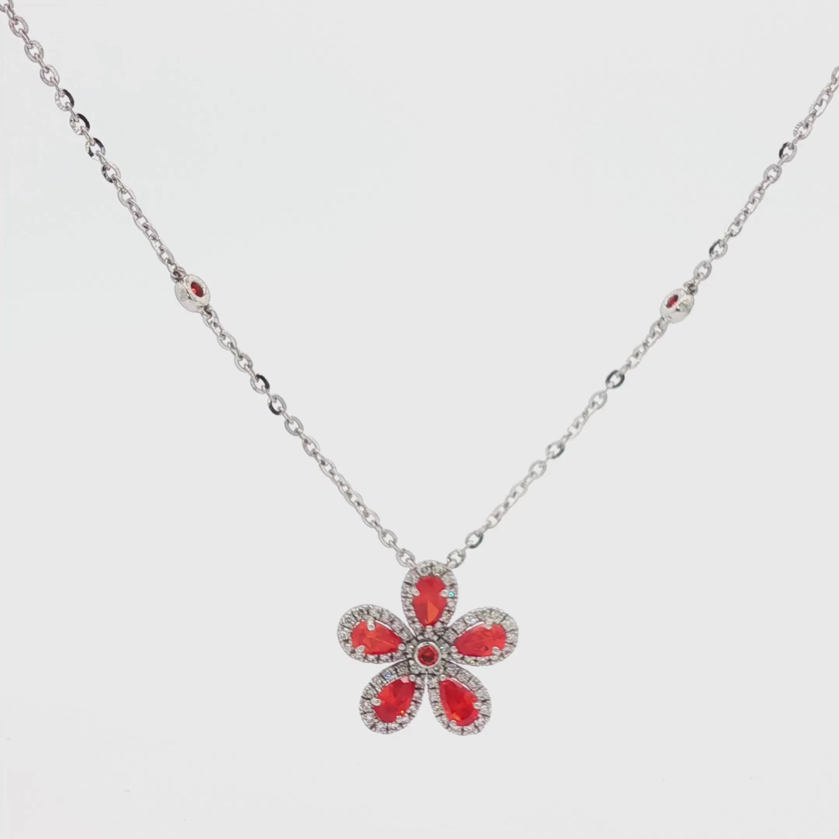 Mini Flower Necklace (Orange)