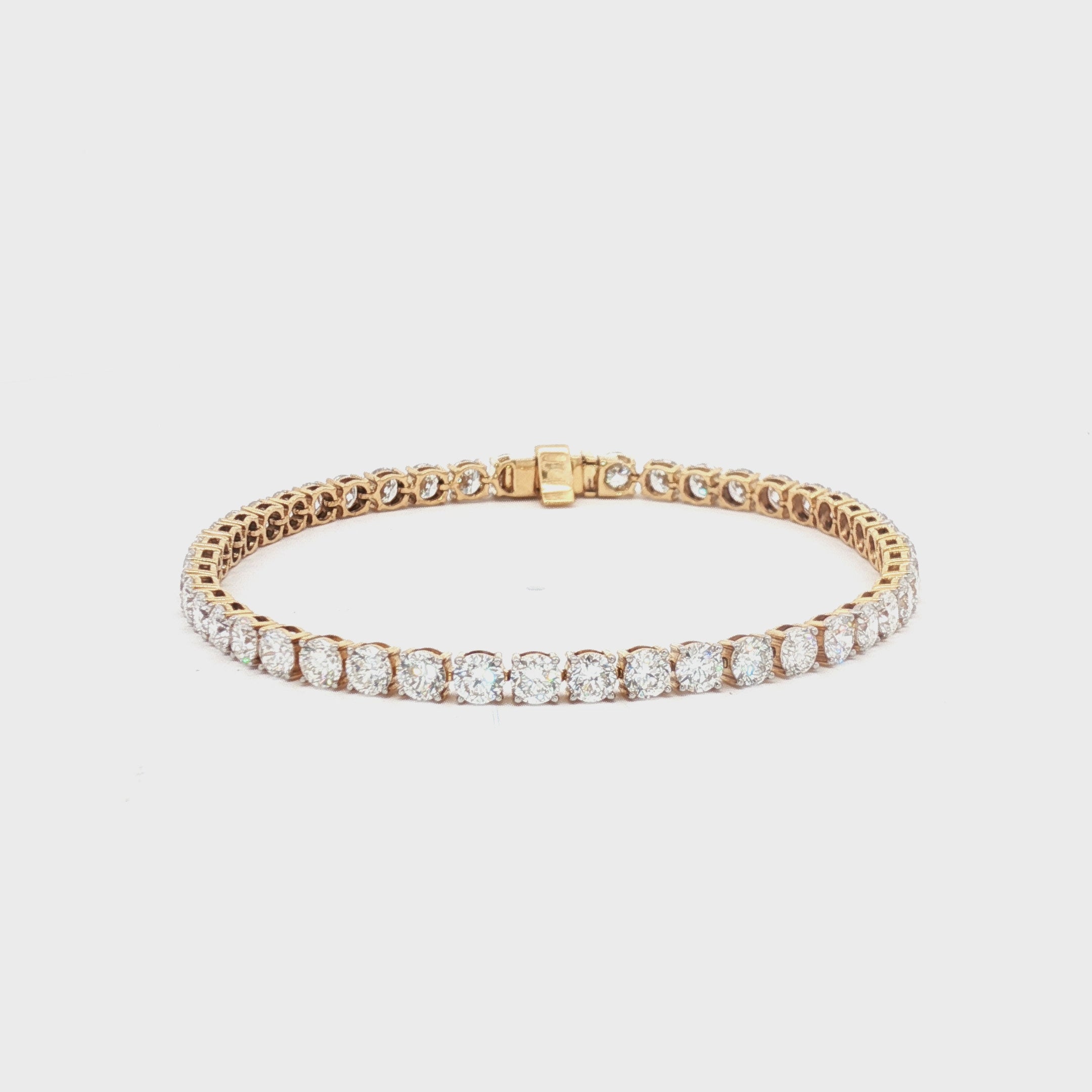 15pt Round Tennis Bracelet Yellow Gold