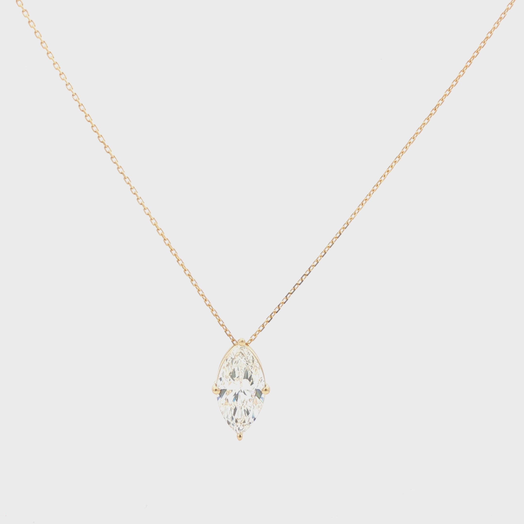 3ct Marquise Cut Brilliant Diamond Solitaire Pendant