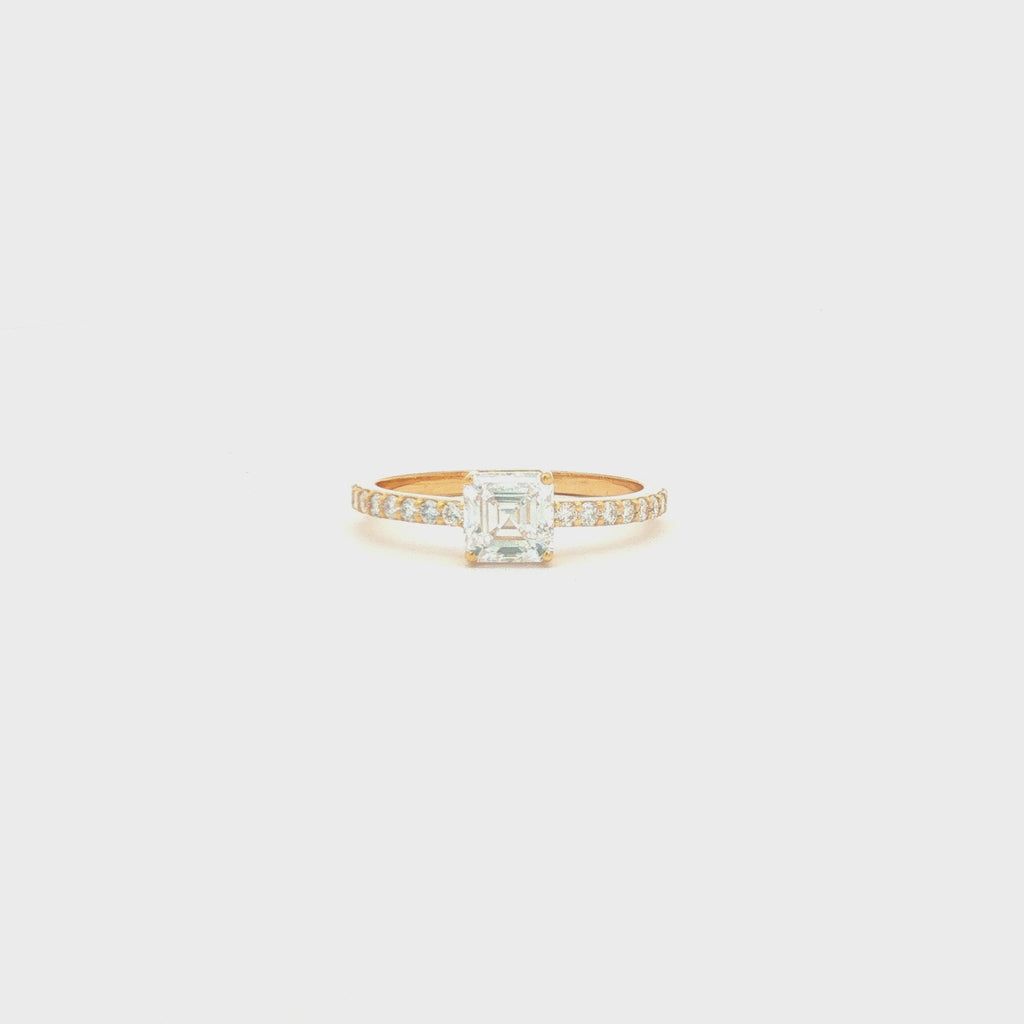 Asscher Cut Diamond Engagement Ring