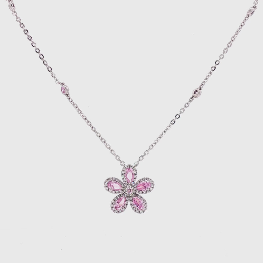 Mini Flower Necklace (Pink)