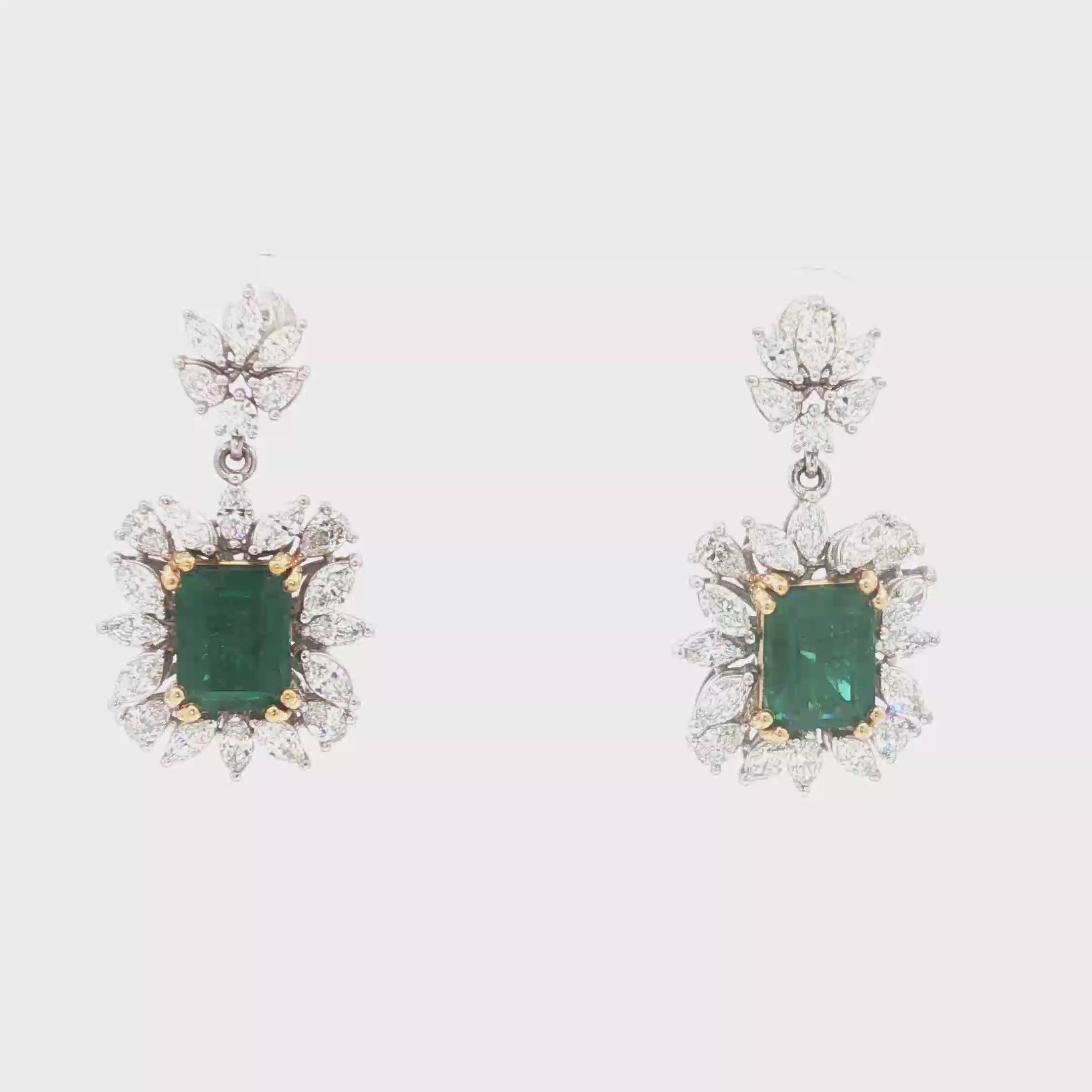 3ct Green Emerald Drop Earrings