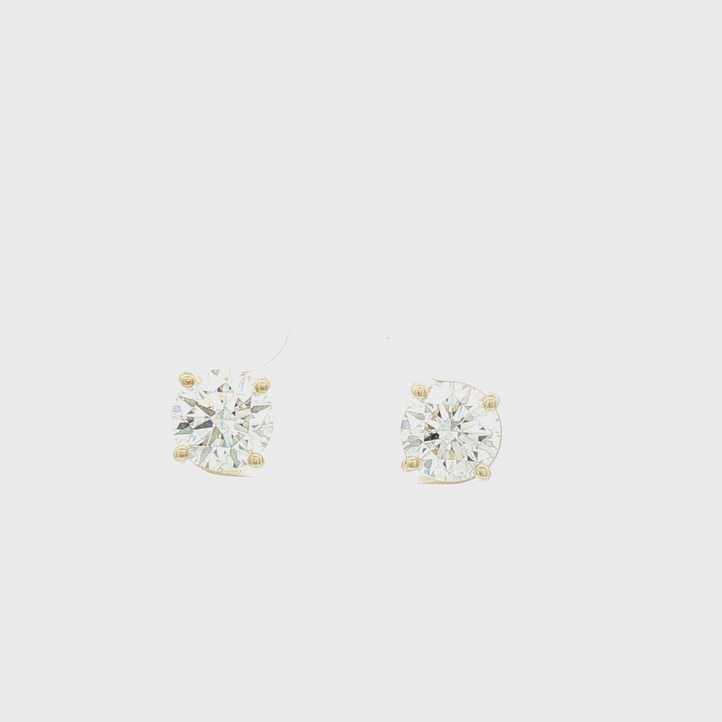 1.5ct Round Yellow Gold Studs