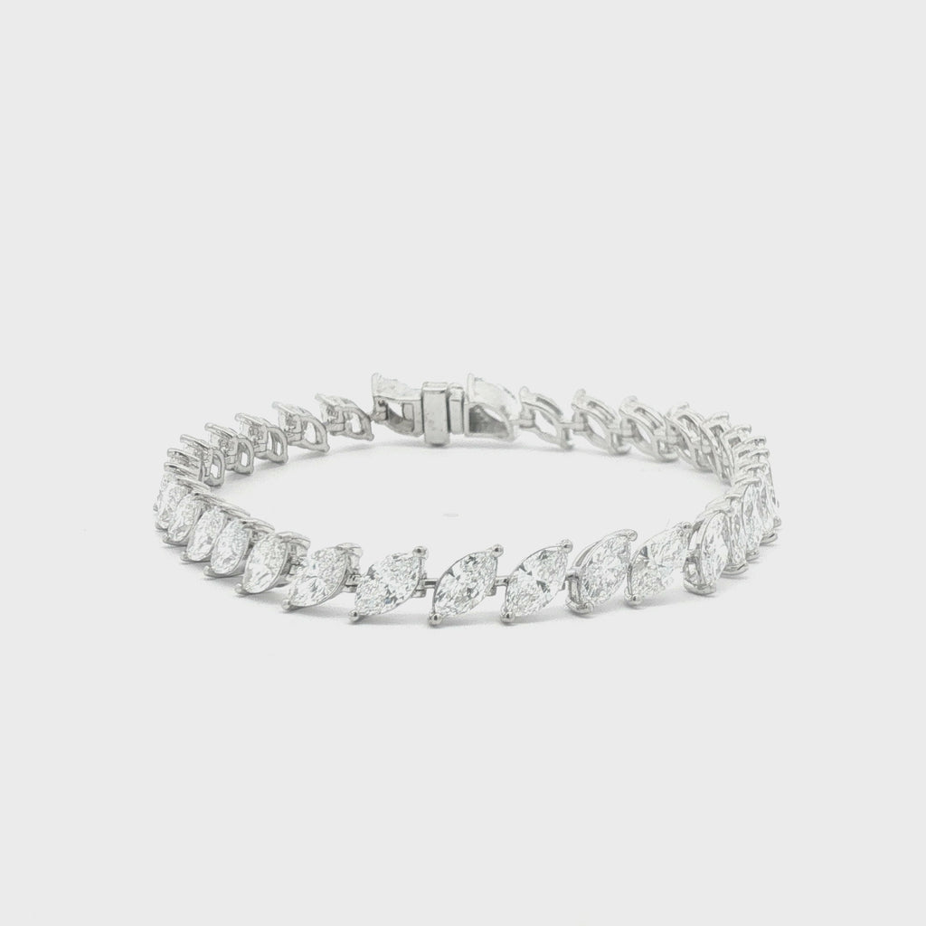 30pts Angled Marquise Diamond Tennis Bracelet