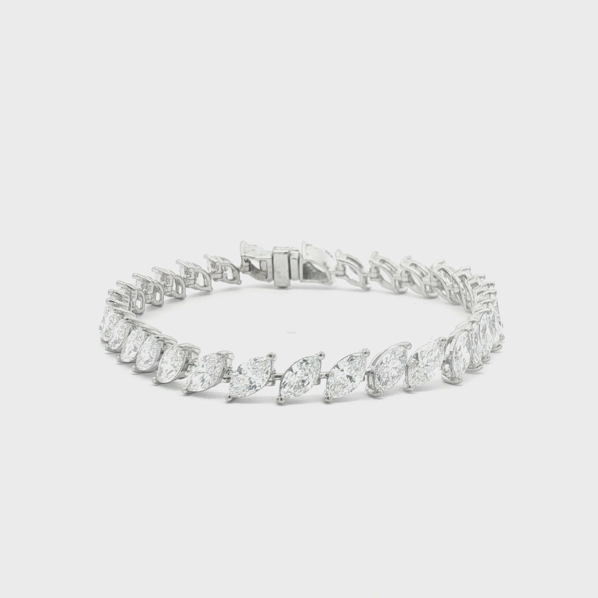 30pts Angled Marquise Diamond Tennis Bracelet