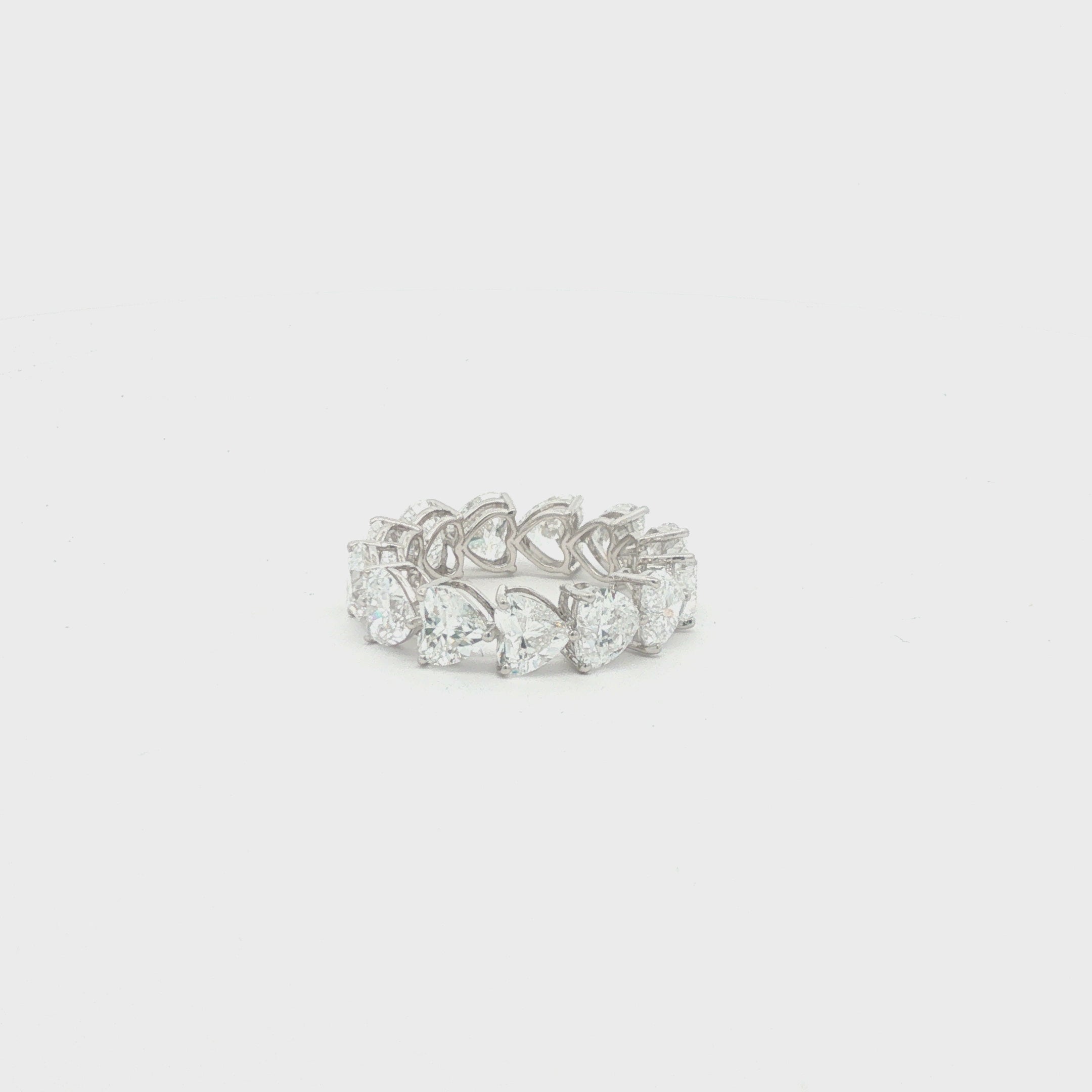 Heart-Shaped Diamond Eternity Ring in White Gold