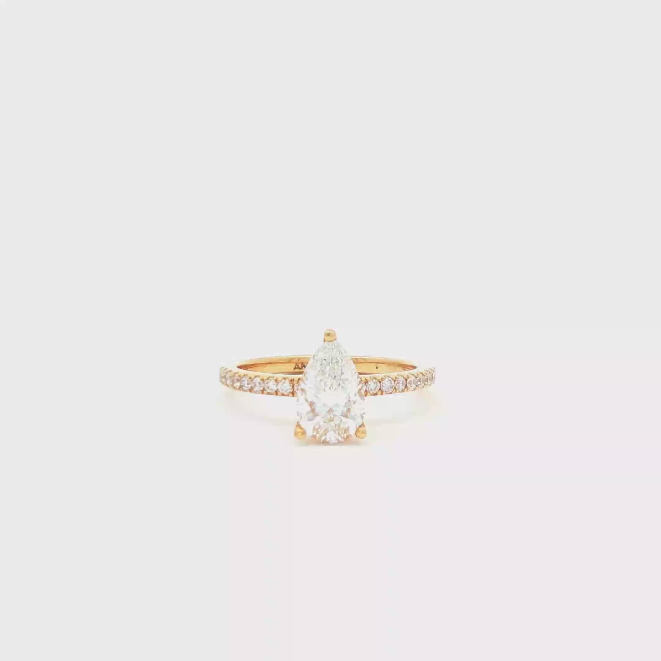 1ct Pear Pave Engagement Ring