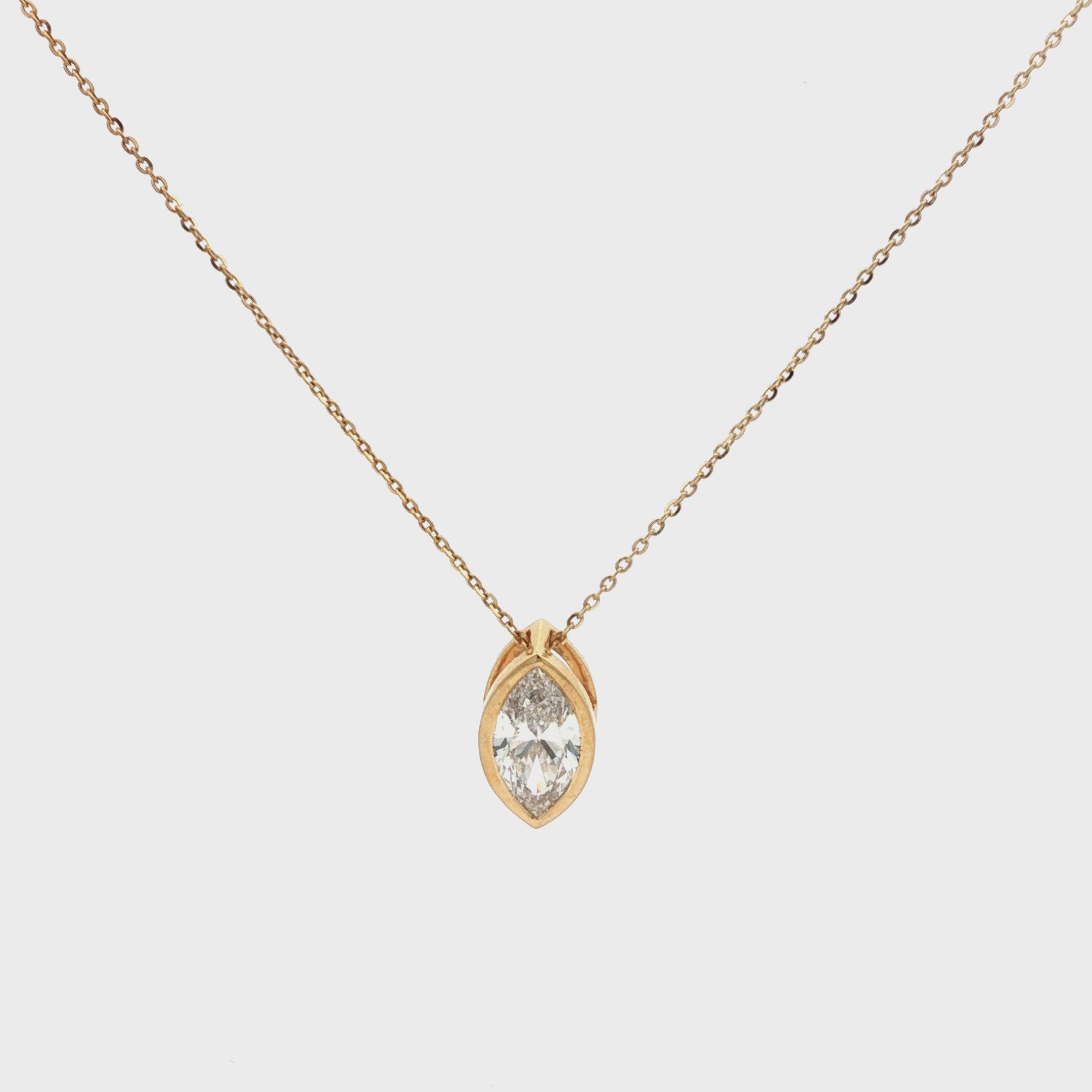 2ct Marquise Diamond Bezel Pendant Necklace