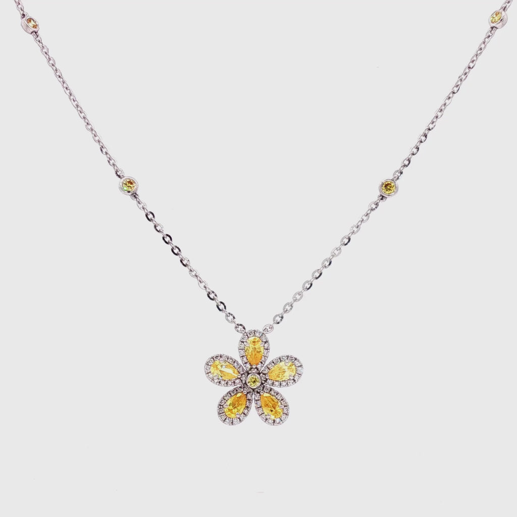 Mini Flower Necklace (Yellow)