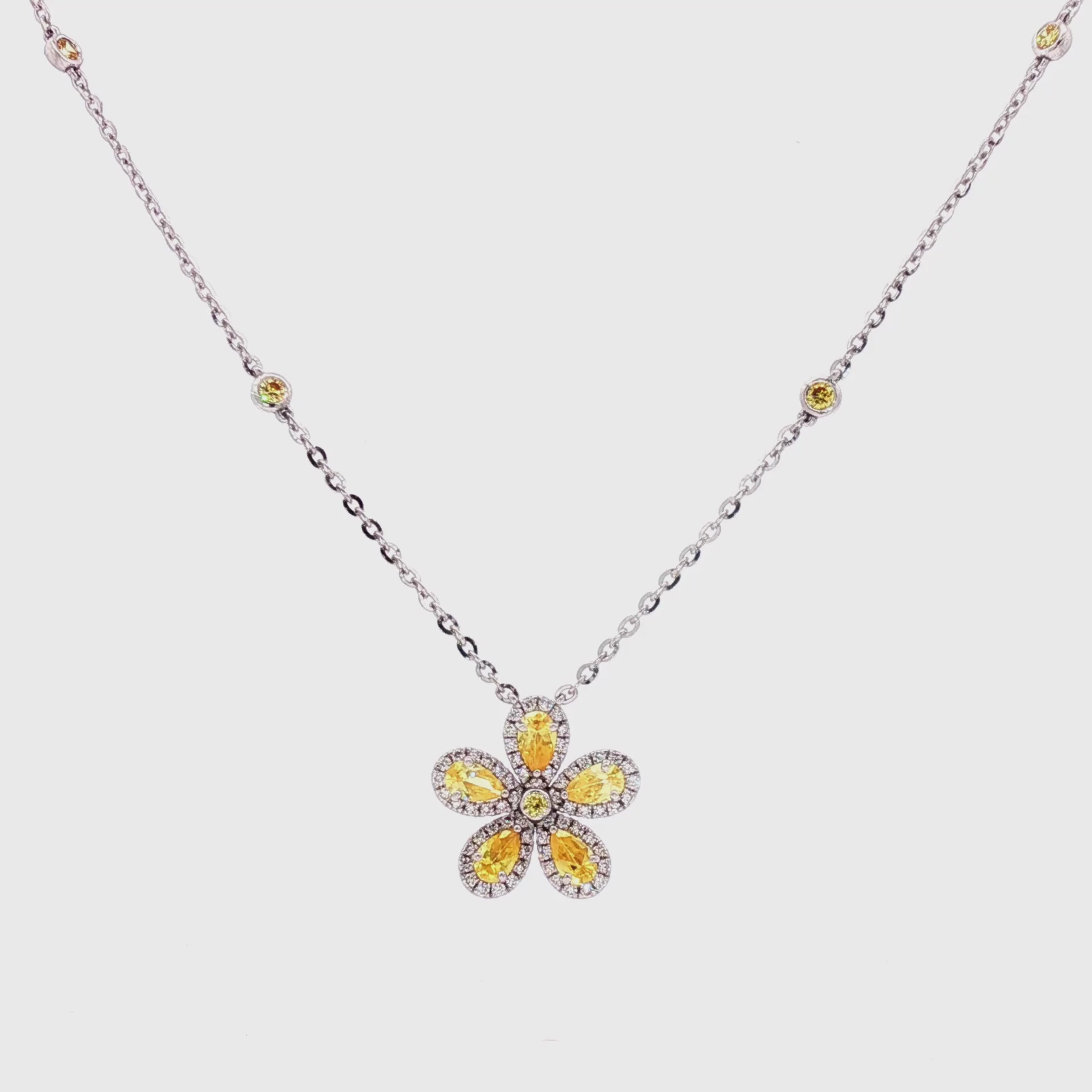 Mini Flower Necklace (Yellow)