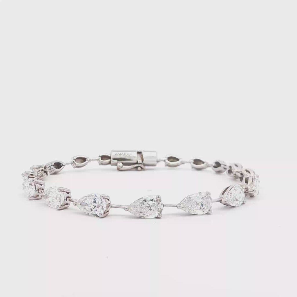 80pts Pear Spaced Tennis Bracelet