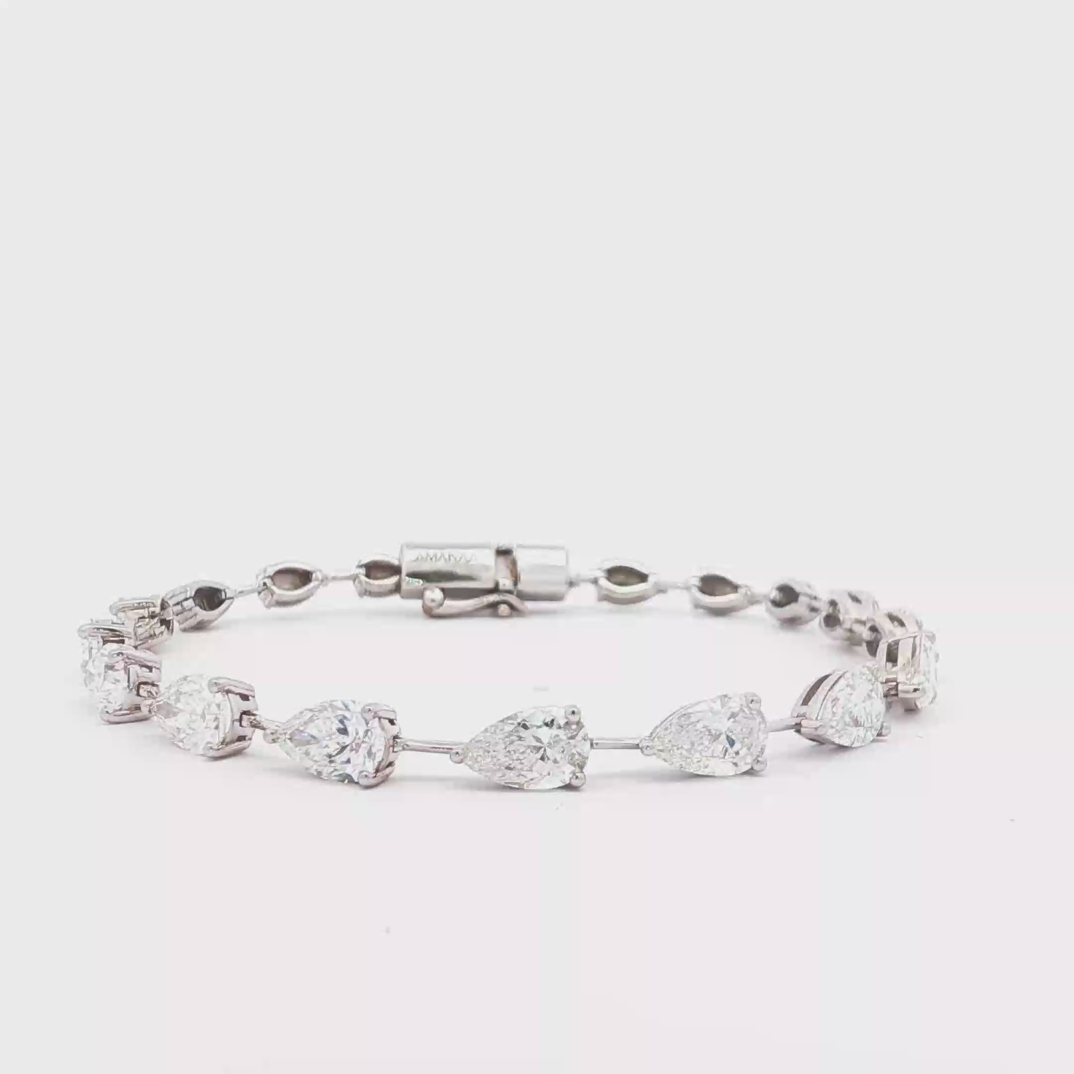 80pts Pear Spaced Tennis Bracelet